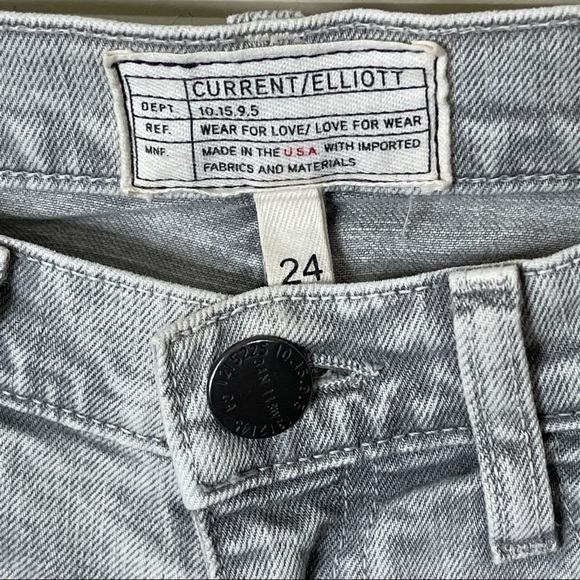 Current Elliott Revolve Soft Grey The Stiletto Skinny Jeans Size 24 - Picture 5 of 10